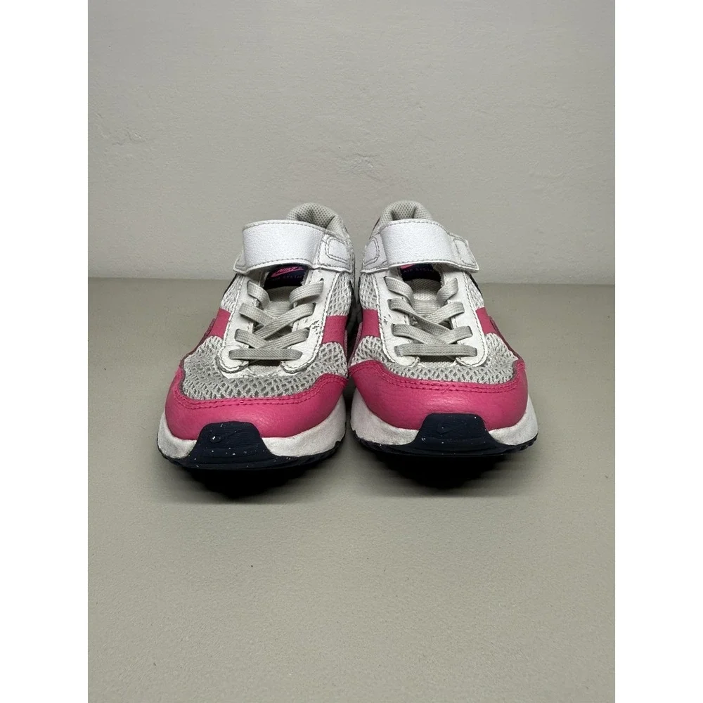 Nike Air Max Systm PS Girls' Sneakers White Pink Black Size 1Y Low Top